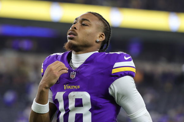 INGLEWOOD, CA – OCTOBER 24: Minnesota Vikings wide receiver Justin Jefferson (18) during the Minnesota Vikings vs Los An